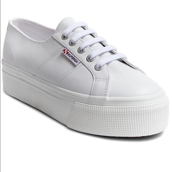 Superga White Canvas Platform Sneaker - Picture 5 of 5